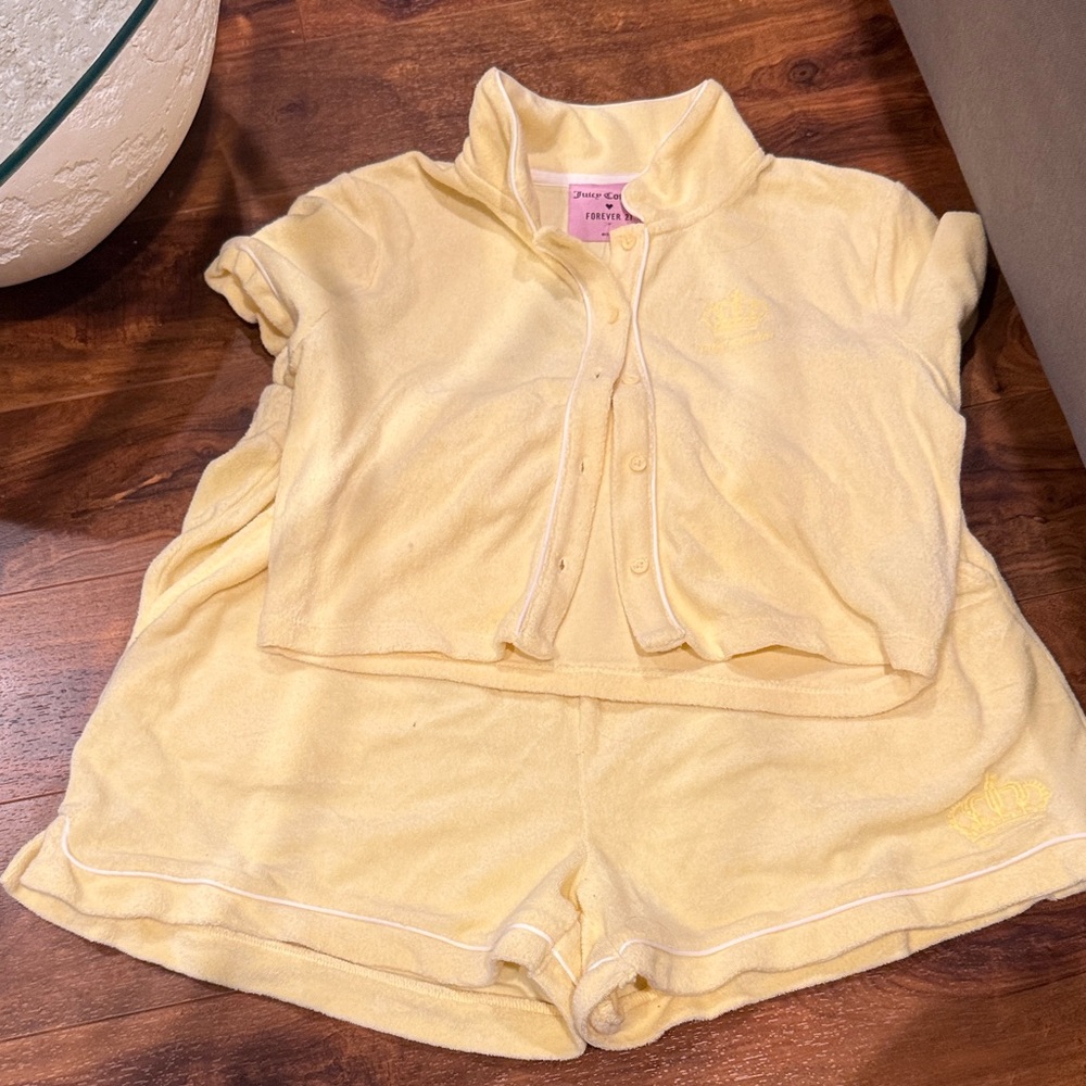 Juicy Couture Light Yellow Terry Cloth Set
